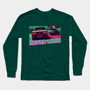 Retro wave Race / Synthwave cars Long Sleeve T-Shirt